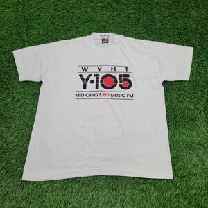 Vintage WYHT Y-105 Ohio Radio Shirt Womens XL 23x26 White